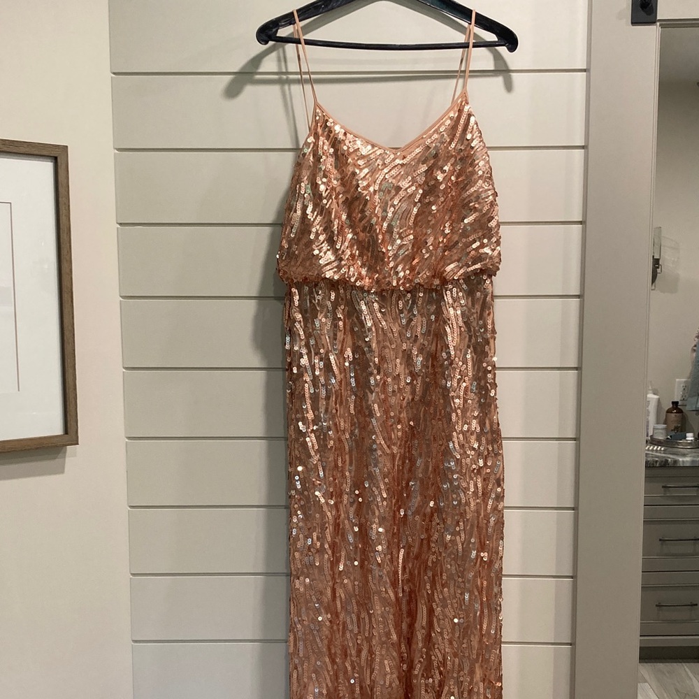 Donna Morgan Rose Gold Sequin Dress